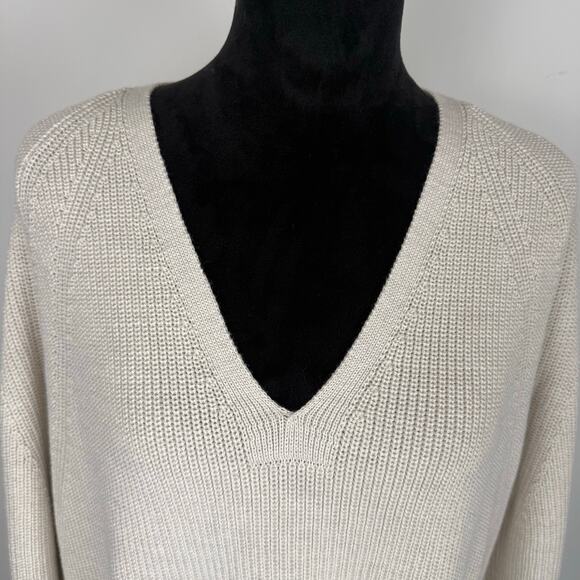 Athleta Chandail Hanover 3 NEW Wool Knit Pullover Long Sleeve V Neck Sweater 1X - Picture 4 of 11